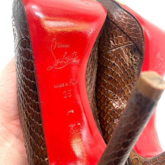 Christian Louboutin New Simple Python Heels 36 - Picture 8 of 11